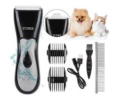 Tondeuse Chien Chat Tondeuse Animaux, Kit de Toilettage étanche Amélioré avec lames Doubles Ensemble de Tondeuse électrique Professionnel Lavable Rasoir à chat Rechargeable Rasoir à Faible Bruit