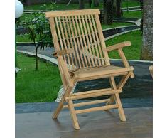 Fauteuils de Jardin pliants en Teck Java (Lot de 2)