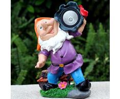 LOVEPET Elfe Simulation Lumière Solaire Statue Nains De Jardin Sculpture en Plein Air Décoration Fait Main décoration De Cour Matériel De FRP A