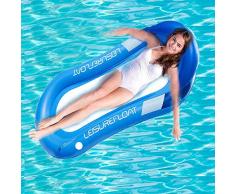 JCT Gonflable Bouée Flotteur Gonflable pour Piscine Hamac de Flottant Loungers Water Hammock Lounge Hamac Matelas pour Piscine de pour L’été pour Adultes et Enfants (160X84cm, Bleu)