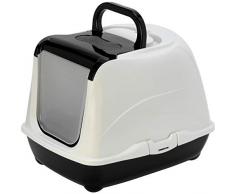 FLAMINGO - Maison de Toilette, Loki Noir,Taille: 38 x 50 x 37 cm, pour Chat Couleur Noir et Blanche - FL-560732