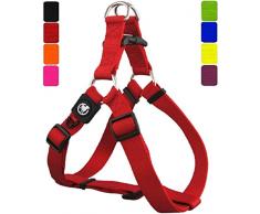 DDOXX Harnais Chien Step-in Nylon, Réglable | Nombreuses Couleurs & Tailles | pour Petit, Moyen Gros & Grand | Harnais de Poitrine Chat Chiot | Rouge, XXS