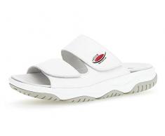 Gabor 26.921 Femme,Mules,Mules de santé,Sabots de santé,Talon éperons,épine calcanéenne,Velcro,Plat,OPTIFIT- Wechselfußbett,Weiss,37 EU / 4 UK