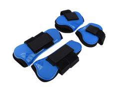 MagiDeal Ensemble de Guêtres + Protège -Boulets pour Chevaux - Bleu Royal, 25,6 x 11,8 cm