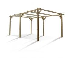 Carport 3x5m en pin traité autoclave classe 3 FCS