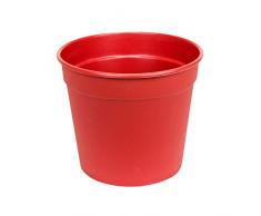 Classique cache-pot pot de fleur Koral rond 15 cm, en rouge couleur