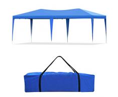 GOPLUS Tente de Jardin Tente de Réception Tonnelle de Jardin Tube en Acier Structure Solide et Durable Idéal pour Fêtes/Mariages/Célébrations 3x6x2,5M-Blanc/Bleu (Bleu)