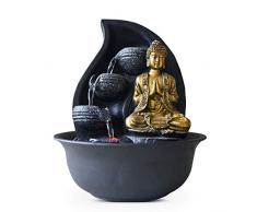 Zen Light Praya Fontaine d’Intérieur avec Pompe et Eclairage LED, Résine, Taille Unique