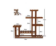 Supports de pots de fleurs Pergola Jardinière, jardin décoratif stand Accueil étagère de rangement Porte-affichage (bois massif) 78 x 25 x 78cm (Size : H1GX)