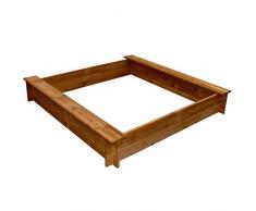 vidaXL Bois Bac à Sable Carré Aire de Jeux pour Enfants Junior Jardin Patio