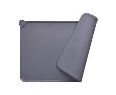 MOACC Tapis Gamelle Chien, Tapis d’Alimentation pour Chat en Silicone aux Normes FDA, Imperméable et Antidérapant, 47 X 30 cm