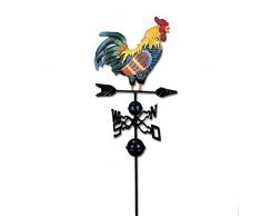Nishci Coq Girouette, 130 cm Dessin coloré Cock Girouette Traditionnelle Indicateur Spinner Vent pour Jardin Cour Ornement marché Place Patio