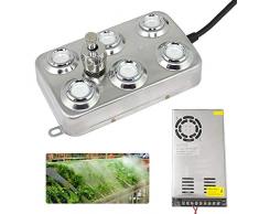 6 Tête Brumisateur Ultrasonique, IDABAY 200W Brume À Ultrasons Maker Brumisateur 3000ml/h Haute Fréquence Atomiseur Ultrasonique Pour Jardin/Etang/Fleur/Champignon/Rocaille etc.