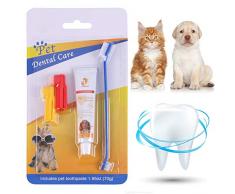 CBROSEY Dentifrice Chien,Pet Toothpaste,Dog Toothbrush, Brosse à Dents pour Chiens et Chats,Améliore lhygiène Buccale Prévient Les Maladies des Gencives et la Plaque Dentaire