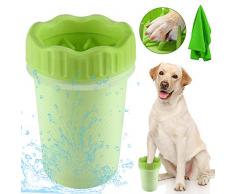 TTCOTOKE Nettoyeur De Patte de Chien, Toilettage Patte de Chien avec Serviette,Portable Laveur De Patte De Chien Brosse De Nettoyage pour Animal pour Les Chiens Actifs (10 * 8.5 * 15CM)