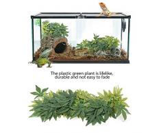 FTVOGUE Usine de Simulation Faux Feuilles Reptile Terrarium Aquarium Fish Tank Décor sous-Marin Ornement(50cm/19.69in)