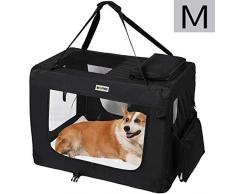 MC Star Sacs de Transport pour Chien Chat Portable Pliable Cage de Transport Animal Domestique M 60 x 42 x 42 cm,Noir