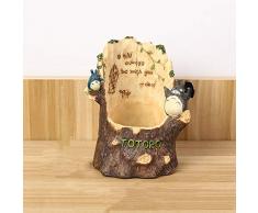 GLBS Creative Souche darbre Cartoon Résine Pot De Fleurs Mon Voisin Totoro Succulentes Cactus Dintérieur Cache-Pot Accueil Extérieur Fenêtre Enfant Cactus Planteur Container De Pots Cadeau Bonsai