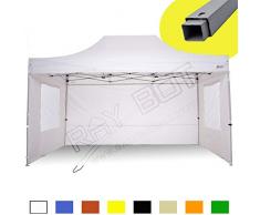 RAY BOT Tente Pliante 3x4,5 M en Acier et Polyester 350g/m² Tonnelle Pliante Chapiteau Barnum - 4 côtés (2 fenêtres panoramique)
