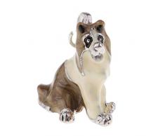 P Prettyia Porte-clé Strass en Alliage avec Pendentif de Chien Clés Sifflet Porte-nom - Style 2