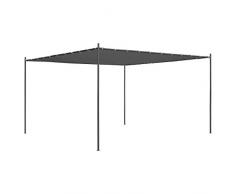 Küchenks Gazebo à Toit Plat, abri Parasol pour Jardin ou terrasse, résistant aux UV et aux intempéries 4x4x2,4 m Anthracite