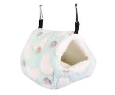 Rat Hamster Maison Lit dhiver Chaud Petit Animal De Compagnie Écureuil Hérisson Chinchilla Lapin Guinée Maison Cage Nid(#2- Bleu)