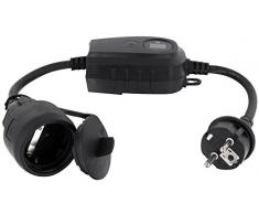 Fiche intermédiaire avec minuterie interrupteur crépusculaire IP44 - par exemple pour éclairage de bassin ou jardin