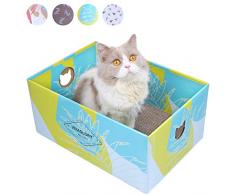 VIVAGLORY Griffoirs pour Chats, DIY Griffoir Chats, Chats Griffoir Carton Ondulé pour Grand Chat, Taille 43 * 28 * 20cm, Feuille