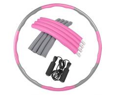 ORANGEHOME Hula Hoop, cerceau lesté pour adultes et enfants et corde à sauter pour perdre du poids, design amovible Rose et gris