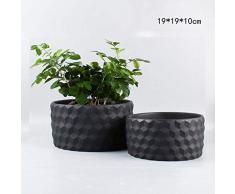 AGGIEYOU Pot de Fleurs en céramique-Ciment pour jardinière succulente Planter Cactus bonsaï Pots de Fleurs Pots de Fleurs Conteneur Nordique décoration Maison, Noir