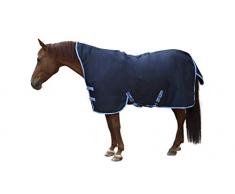 Kerbl Couverture Outdoor Rugbe High Neck Marine/Bleu Ciel, 155 Cm pour Cheval Grand