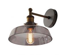 Applique 9.6 Pouce Fumée Cache-pot En Verre Lampe Murale Vintage Chambre Lampe de Chevet Salon Allée Balcon Industriel Vent Mur Lumière A+