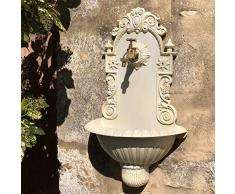 chemin_de_campagne Fontaine Jardin Extérieur Murale Fonte Blanche 61 cm x 39 cm x 19 cm