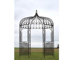 Gloriette Tonnelle Kiosque en Fer de Jardin Marron ø200 cm