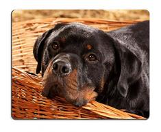Rottweiler Basket Dog Muselière Tapis de souris ludiques personnalisés fabriqués sur commande Tissu écologique avec du caoutchouc néoprène Tapis de souris Liil Tapis de souris de bureau Tapis de souri