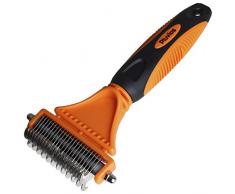 Pluvios Fourrure Outil de Deshedding pour Chien Chat Toilettage Brosse Peigne pour Longs/Courts Fourrure Râteau de Démêlage