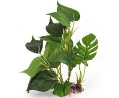 DMZK Artificielle Aquatique en Plastique Vert Deco Aquarium, Plante Feuilles de Lotus de 20 cm