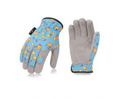 Vgo Gants de Jardinage en Microfibre pour des Enfants 4~5 Ans, Gants de Travail Ordinaire (Kid-S, Bleu, KID-MF7362)