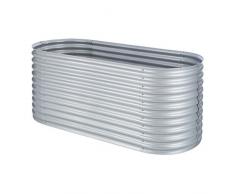 Blumfeldt High Grow Carré Potager surélevé plantations (2 m, Alliage Zinc-Aluminium résiste efficacement aux intempéries, Travail Confortable en Hauteur) - argenté