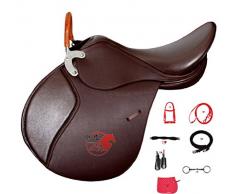 Selle d'équitation en cuir de selle de cheval de selle en cuir selle de cheval springsa ttel