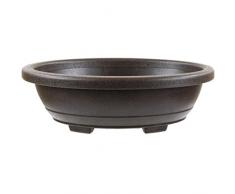 Pot à bonsaï 18.5x14.6x6cm marron foncé ovale plastique