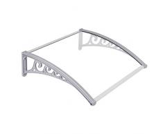 MUPAI Auvent de Porte, Abri à Neige pour fenêtres Rain-Protection, Protection UV, Store extérieur pour Toit terrasse, Balcon, Fenêtre, Climatisation, Façade, 60x100cm (Transparent)