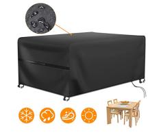 GIKPAL Housse Salon de Jardin, Table Jardin Bâche, Patio Terrasse Couverture De Protection, Anti-UV Imperméables Oxford Housse de Meubles 125 * 125 * 74 cm (200 * 160 * 70 cm)