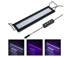 Hygger Éclairage Aquarium Lampe LED Aquarium avec Minuterie, Dimmable, Lumière daquarium LED avec Support réglable pour Usine de Poissons daquarium 28-48 cm, 9 W (Blanc et Bleu et Rouge)