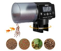Petacc Distributeur Automatique de Nourriture pour Aquarium/Poisson avec Affichage LCD et réglage du Temps de Puissance, Convient pour laquarium, 200 ML(Noir)