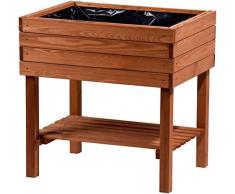 dobar 58150FSCe décoratif jardinière surélevée en Bois (Pin, Marron) Jardin : Table Plate-Bande surélevée Kit légumes, Herbes, Fleurs, jardinière surélevée en jardinière surélevée terrasse, Balcon