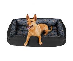SuperKissen24 Panier pour Chien - Lit pour Chien - Apaisant - Taille L - Noir et Gris - Pattes