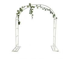 XLOO Arche pour Plantes grimpantes, Arche de Jardin, tonnelle de Jardin, Blanc, métal, avec Cadre de Soutien, Plusieurs Tailles, décoration cérémonie Mariage fête