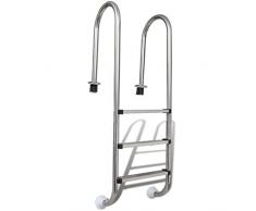 vidaXL Échelle de Piscine à 3 Marches Acier Escalier de Sécurité Résistant