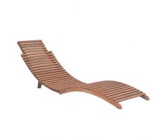 vidaXL Bois de Teck Massif Chaise Longue Pliable Bain de Soleil Transat Jardin